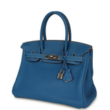 Pre-owned Hermes Eclat Birkin 30 Mykonos, White Clemence Palladium Hardware - Thumbnail View 5