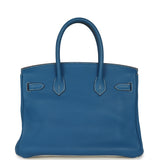 Pre-owned Hermes Eclat Birkin 30 Mykonos, White Clemence Palladium Hardware - Thumbnail View 4
