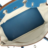 Pre-owned Hermes Eclat Birkin 30 Mykonos, White Clemence Palladium Hardware - Thumbnail View 8