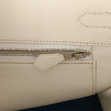 Pre-owned Hermes Eclat Birkin 30 Mykonos, White Clemence Palladium Hardware - Thumbnail View 9
