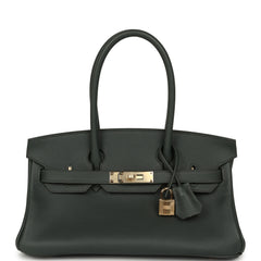 Hermes Shoulder Birkin Light 29 Vert Mangrove Evercolor Permabrass Hardware