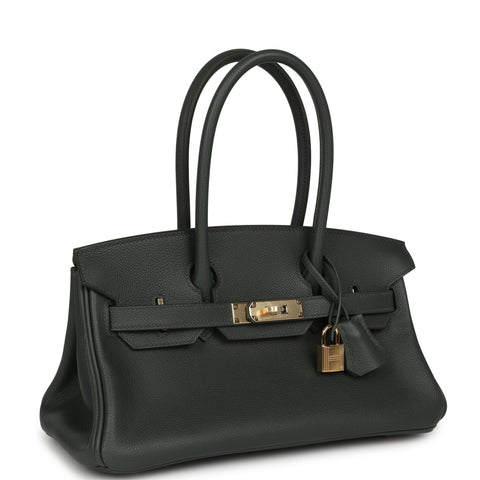Hermes Shoulder Birkin Light 29 Vert Mangrove Evercolor Permabrass Hardware