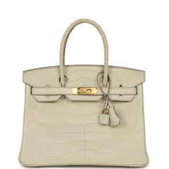 Hermes Birkin 30 Beton Matte Alligator Gold Hardware