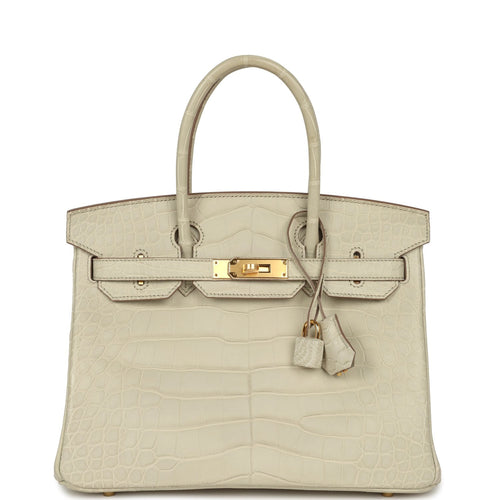 Hermes Birkin 30 Beton Matte Alligator Gold Hardware