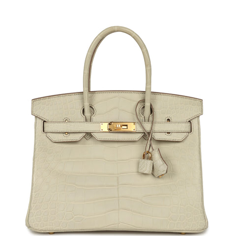 Hermes Birkin 30 Beton Matte Alligator Gold Hardware