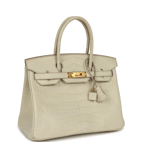 Hermes Birkin 30 Beton Matte Alligator Gold Hardware