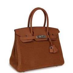 Hermes Birkin 30 Chamois Grizzly, Gold Swift Palladium Hardware