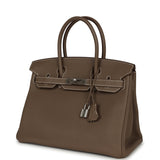 Pre-owned Hermes Birkin 30 Etoupe Togo Palladium Hardware - Thumbnail View 5