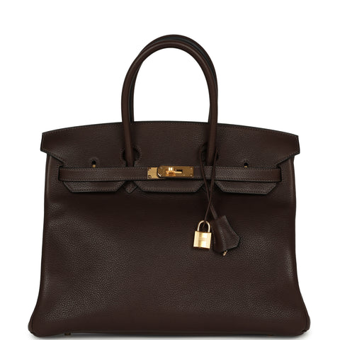 Hermes Birkin 35 Ebene Barenia Faubourg Gold Hardware