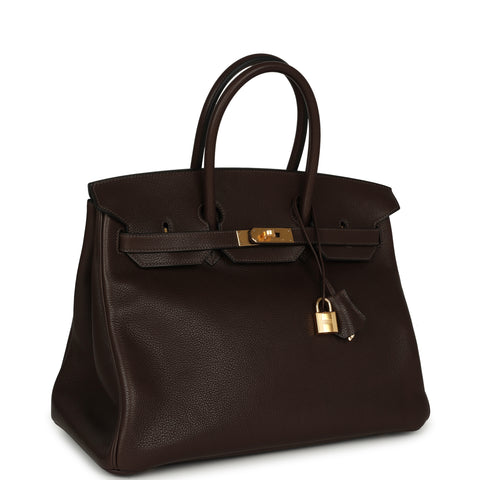 Hermes Birkin 35 Ebene Barenia Faubourg Gold Hardware
