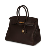 Hermes Birkin 35 Ebene Barenia Faubourg Gold Hardware - Thumbnail View 5