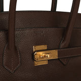 Hermes Birkin 35 Ebene Barenia Faubourg Gold Hardware - Thumbnail View 7