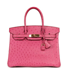 Pre-owned Hermes Birkin 30 Fuchsia Ostrich Gold Hardware