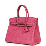 Pre-owned Hermes Birkin 30 Fuchsia Ostrich Gold Hardware - Thumbnail View 5