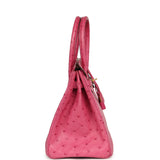 Pre-owned Hermes Birkin 30 Fuchsia Ostrich Gold Hardware - Thumbnail View 3