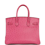 Pre-owned Hermes Birkin 30 Fuchsia Ostrich Gold Hardware - Thumbnail View 4