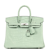 Hermes Birkin 25 Vert D'Eau Matte Alligator Palladium Hardware - Thumbnail View 1