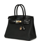 Pre-owned Hermes Birkin 30 Black Togo, Matte Alligator Touch Rose Gold Hardware - Thumbnail View 5