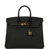 Pre-owned Hermes Birkin 25 Black Togo Gold Hardware - Thumbnail View 1