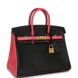 Hermes Special Order (HSS) Birkin 25 Bi-Color Black, Rose Azalee Epsom Brushed Gold Hardware - Thumbnail View 2