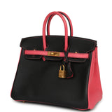 Hermes Special Order (HSS) Birkin 25 Bi-Color Black, Rose Azalee Epsom Brushed Gold Hardware - Thumbnail View 5