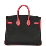 Hermes Special Order (HSS) Birkin 25 Bi-Color Black, Rose Azalee Epsom Brushed Gold Hardware - Thumbnail View 4