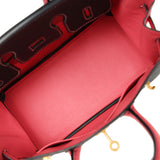 Hermes Special Order (HSS) Birkin 25 Bi-Color Black, Rose Azalee Epsom Brushed Gold Hardware - Thumbnail View 8