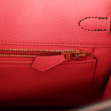 Hermes Special Order (HSS) Birkin 25 Bi-Color Black, Rose Azalee Epsom Brushed Gold Hardware - Thumbnail View 9