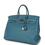 Pre-owned Hermes Birkin 40 Blue Jean Togo Palladium Hardware - Thumbnail View 5