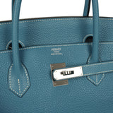 Pre-owned Hermes Birkin 40 Blue Jean Togo Palladium Hardware - Thumbnail View 7