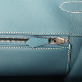 Pre-owned Hermes Birkin 40 Blue Jean Togo Palladium Hardware - Thumbnail View 9