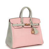 Hermes Special Order (HSS) Birkin 25 Rose Sakura, Gris Perle Chevre Mysore Rose Gold Hardware - Thumbnail View 2