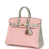 Hermes Special Order (HSS) Birkin 25 Rose Sakura, Gris Perle Chevre Mysore Rose Gold Hardware - Thumbnail View 5