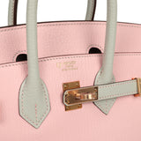 Hermes Special Order (HSS) Birkin 25 Rose Sakura, Gris Perle Chevre Mysore Rose Gold Hardware - Thumbnail View 7