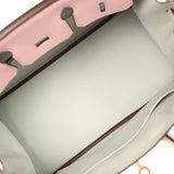 Hermes Special Order (HSS) Birkin 25 Rose Sakura, Gris Perle Chevre Mysore Rose Gold Hardware - Thumbnail View 8