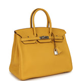 Pre-owned Hermes Birkin 35 Jaune Ambre Togo Palladium Hardware - Thumbnail View 2