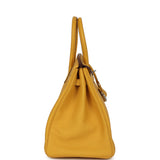 Pre-owned Hermes Birkin 35 Jaune Ambre Togo Palladium Hardware - Thumbnail View 3