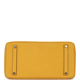 Pre-owned Hermes Birkin 35 Jaune Ambre Togo Palladium Hardware - Thumbnail View 6