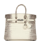 Hermes Birkin 25 Himalaya Niloticus Crocodile Palladium Hardware - Thumbnail View 1