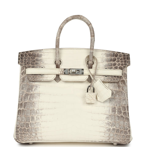 Hermes Birkin 25 Himalaya Niloticus Crocodile Palladium Hardware