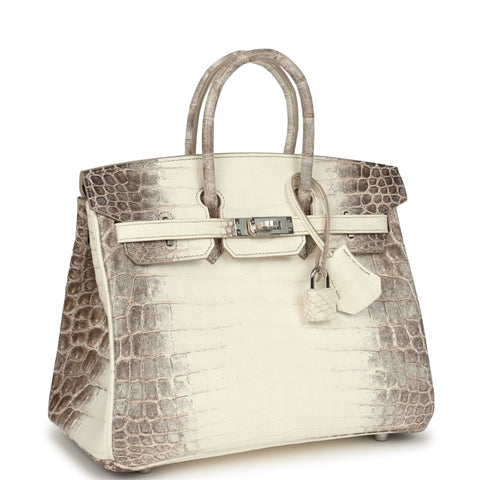 Hermes Birkin 25 Himalaya Niloticus Crocodile Palladium Hardware