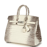 Hermes Birkin 25 Himalaya Niloticus Crocodile Palladium Hardware - Thumbnail View 5