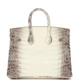 Hermes Birkin 25 Himalaya Niloticus Crocodile Palladium Hardware - Thumbnail View 4