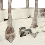 Hermes Birkin 25 Himalaya Niloticus Crocodile Palladium Hardware - Thumbnail View 7