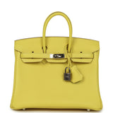 Hermes Birkin 25 Lime Verso Novillo Palladium Hardware - Thumbnail View 1