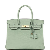Hermes Birkin 30 Vert D'Eau Matte Alligator Gold Hardware - Thumbnail View 1