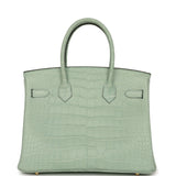 Hermes Birkin 30 Vert D'Eau Matte Alligator Gold Hardware - Thumbnail View 4