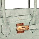 Hermes Birkin 30 Vert D'Eau Matte Alligator Gold Hardware - Thumbnail View 7