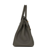 Pre-owned Hermes Birkin 35 Gris Meyer Togo Palladium Hardware - Thumbnail View 3
