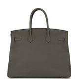 Pre-owned Hermes Birkin 35 Gris Meyer Togo Palladium Hardware - Thumbnail View 4